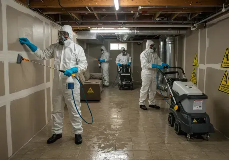 Basement Moisture Removal and Structural Drying process in Thayer, MO